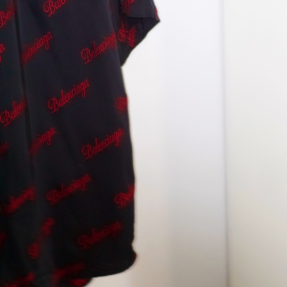 BALENCIAGA Pajama Short Sleeve Button-Up Shirt - Picture 14 of 16